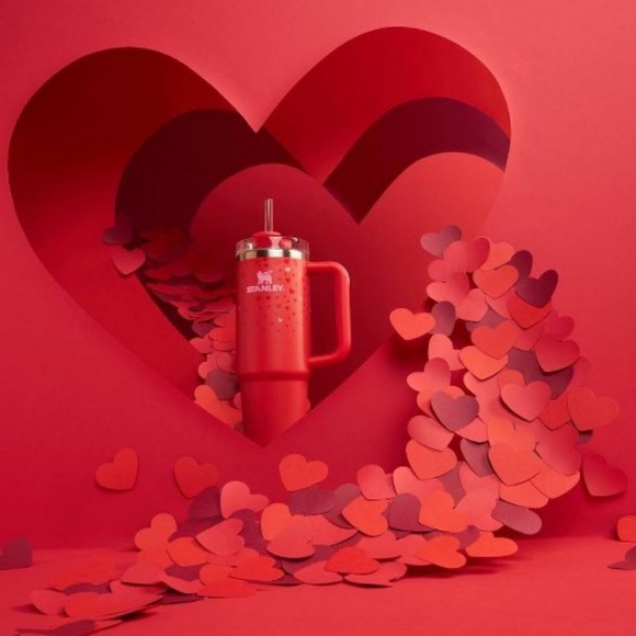 Stanley Valentine’s Day tumbler cup 2025 ruby hearts 30oz NEW - Picture 5 of 5